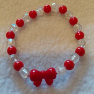 Red White Crystal Bowtie Charms