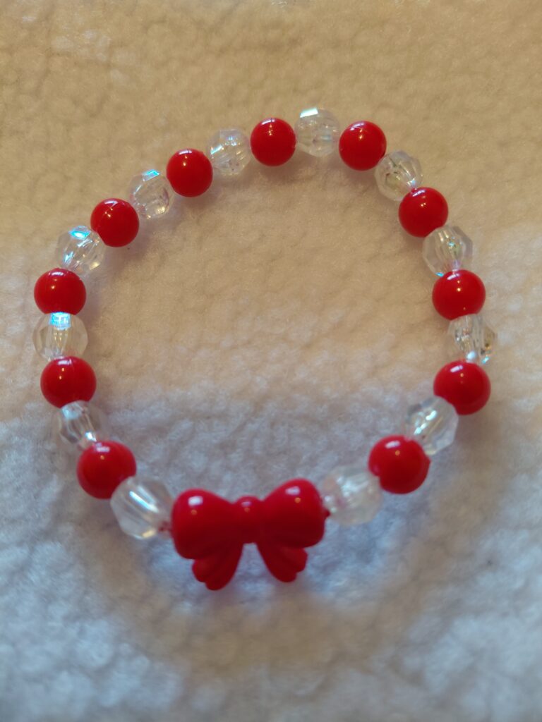 Red White Crystal Bowtie Charms