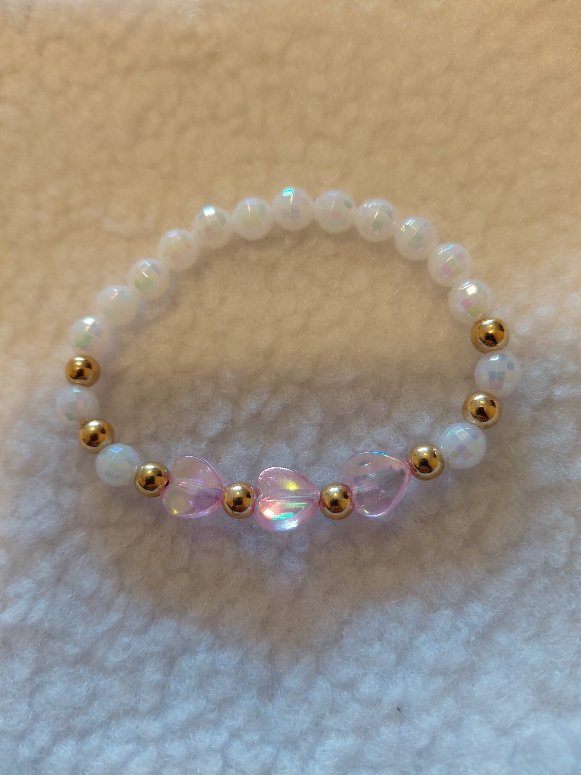 Pink Heart Golden Pearl